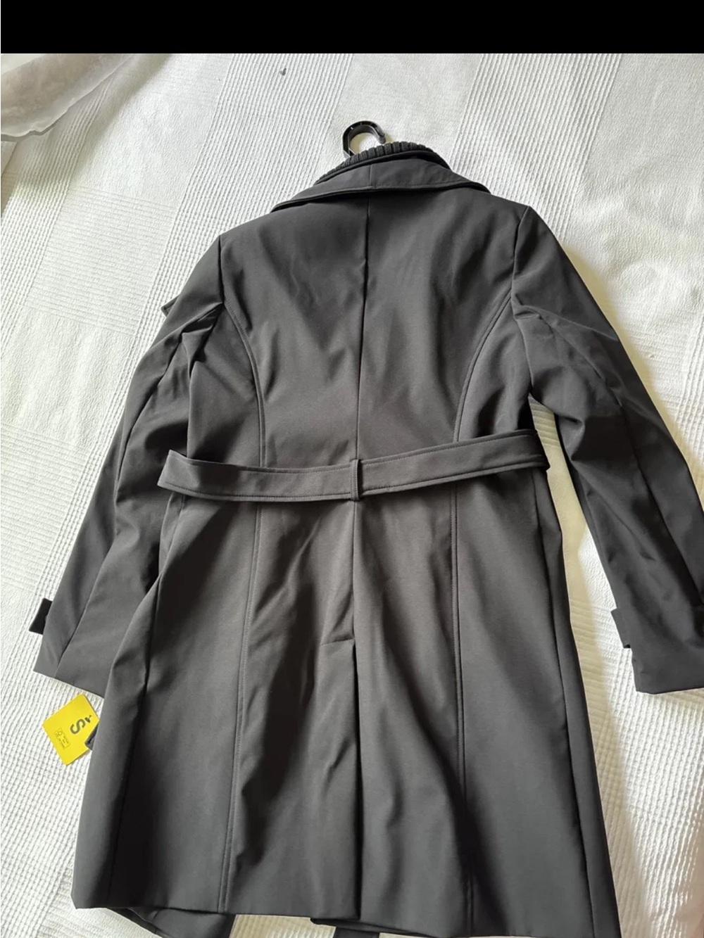 Halston Heritage Black Belted Trench Coat - Tailored Back Seam